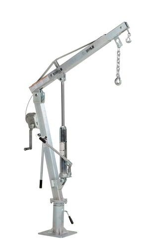 Galvanized Steel Winch Truck Jib Crane 500 Lb. Extended Capacity Gray